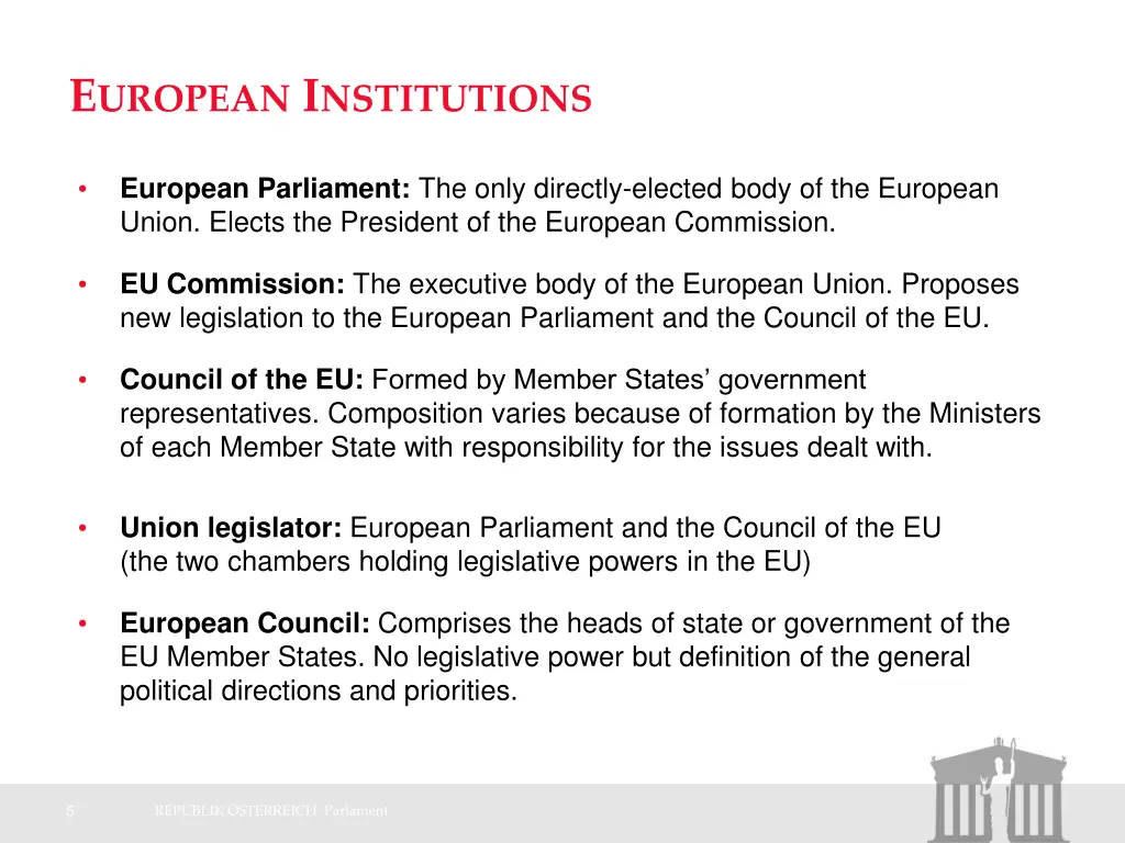 e uropean i nstitutions