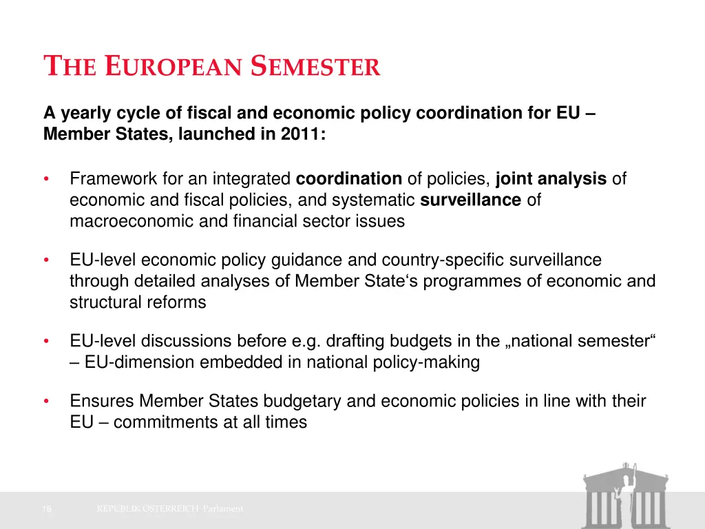 t he e uropean s emester 1