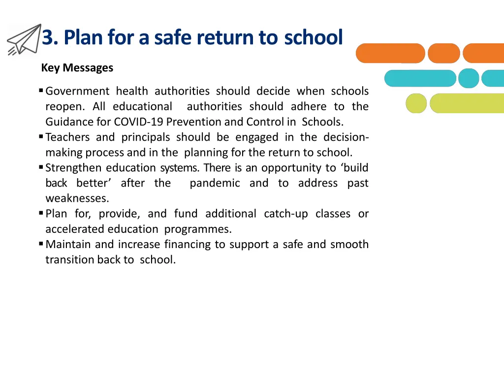 3 plan for a safe return to school