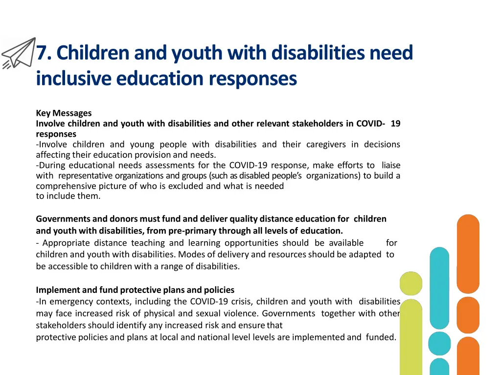 7 children and youth with disabilities need