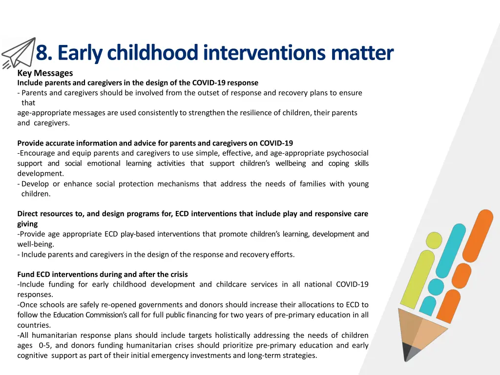 8 early childhood interventionsmatter keymessages
