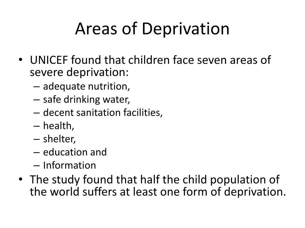 areas of deprivation