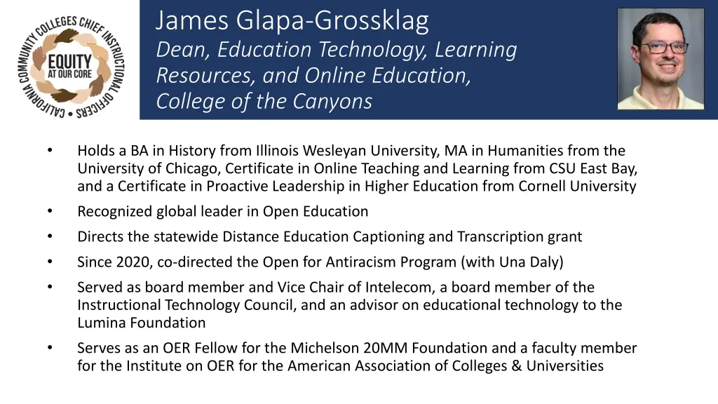 james glapa grossklag dean education technology
