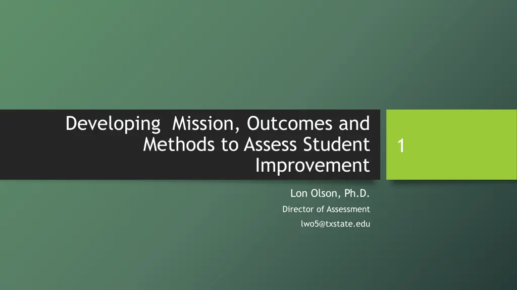 developing mission outcomes and methods to assess