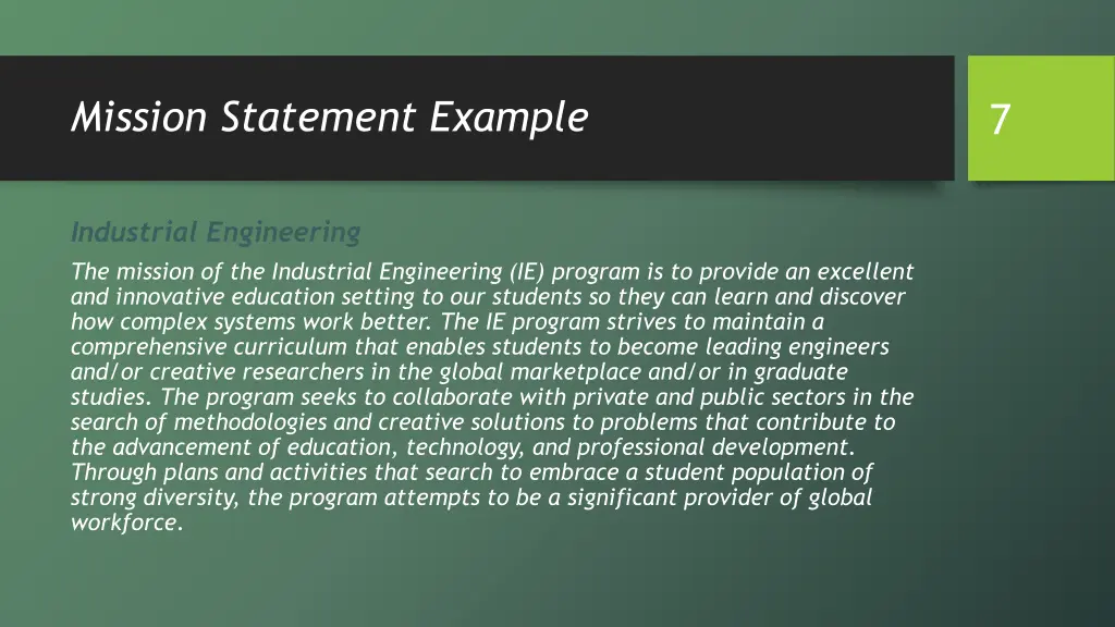 mission statement example
