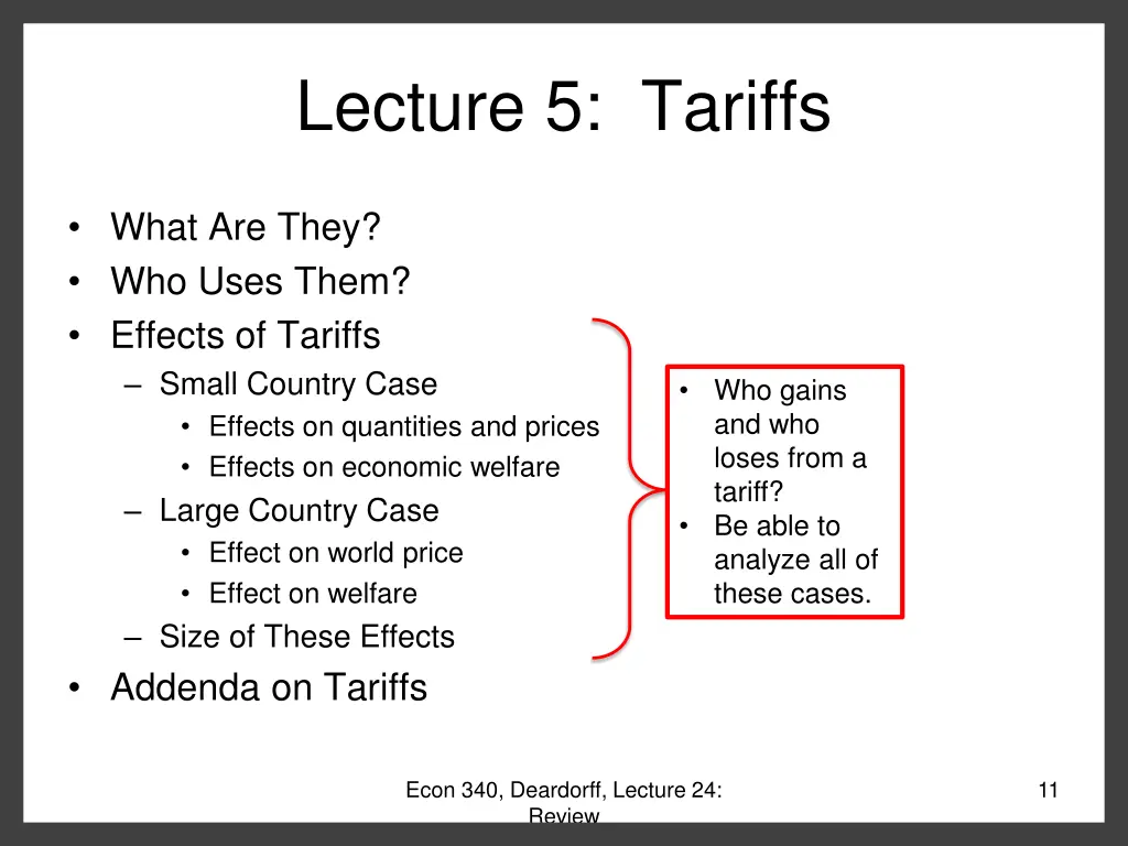 lecture 5 tariffs