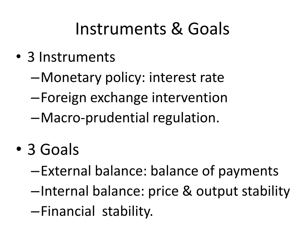 instruments goals