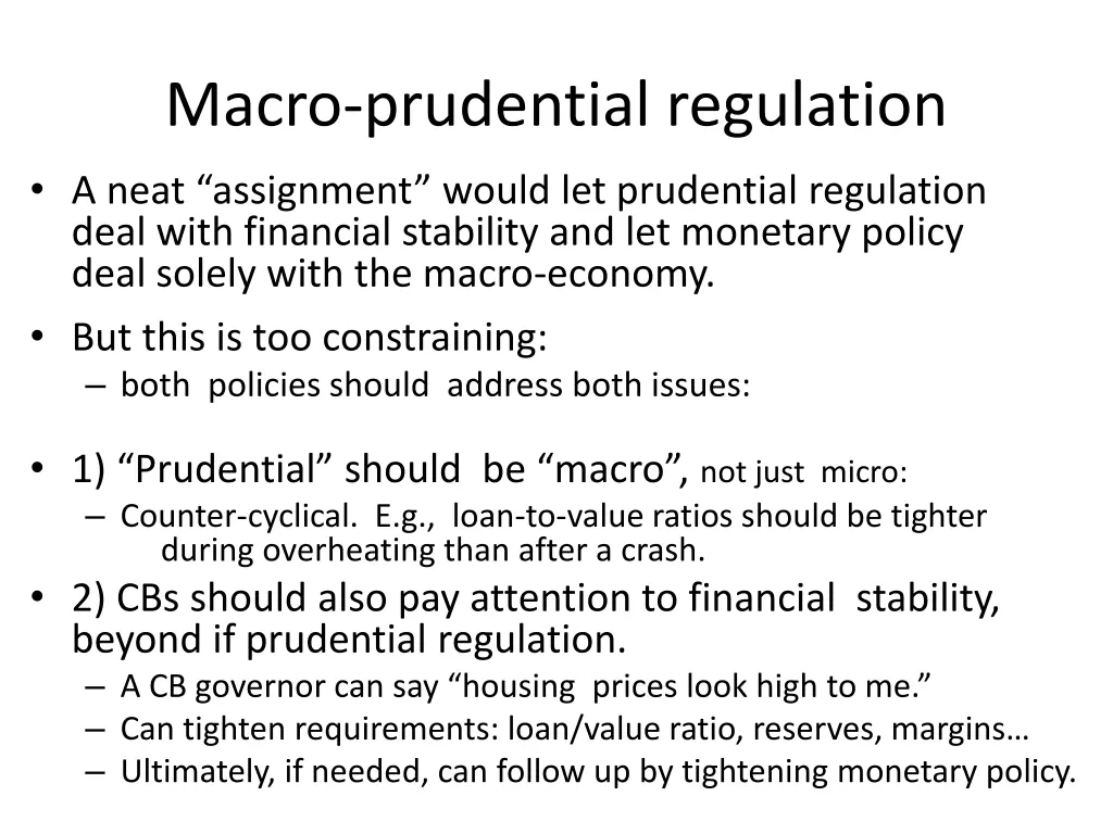 macro prudential regulation
