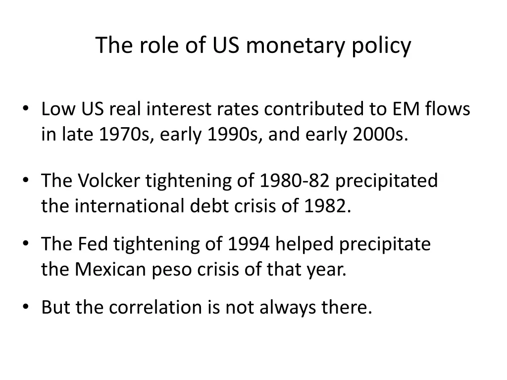 the role of us monetary policy