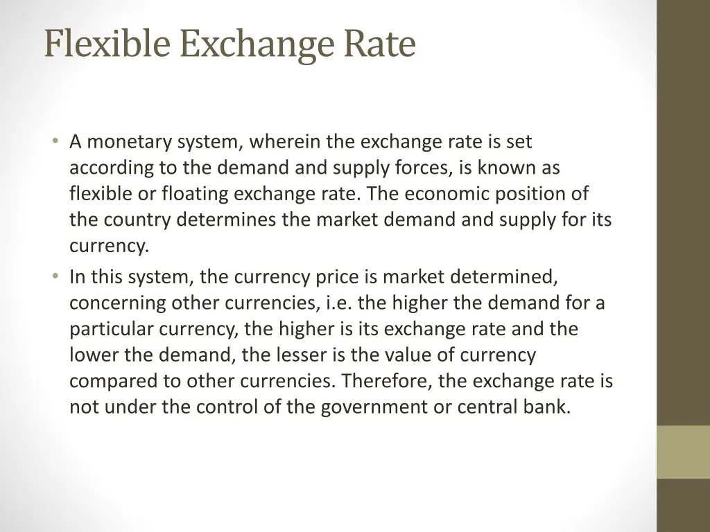 flexible exchange rate