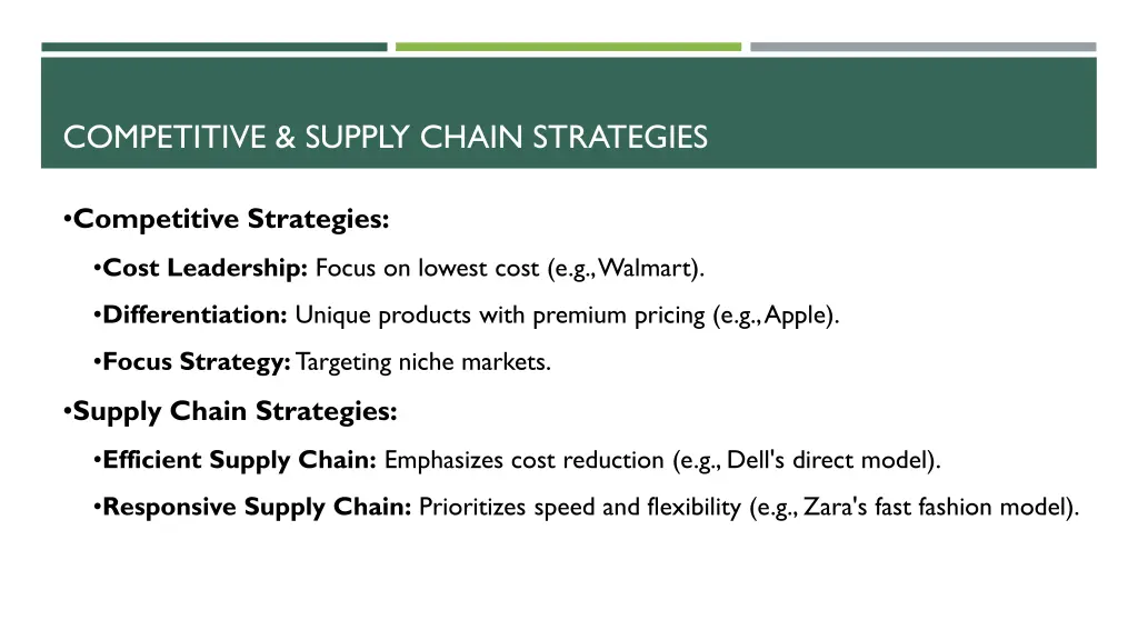 competitive supply chain strategies