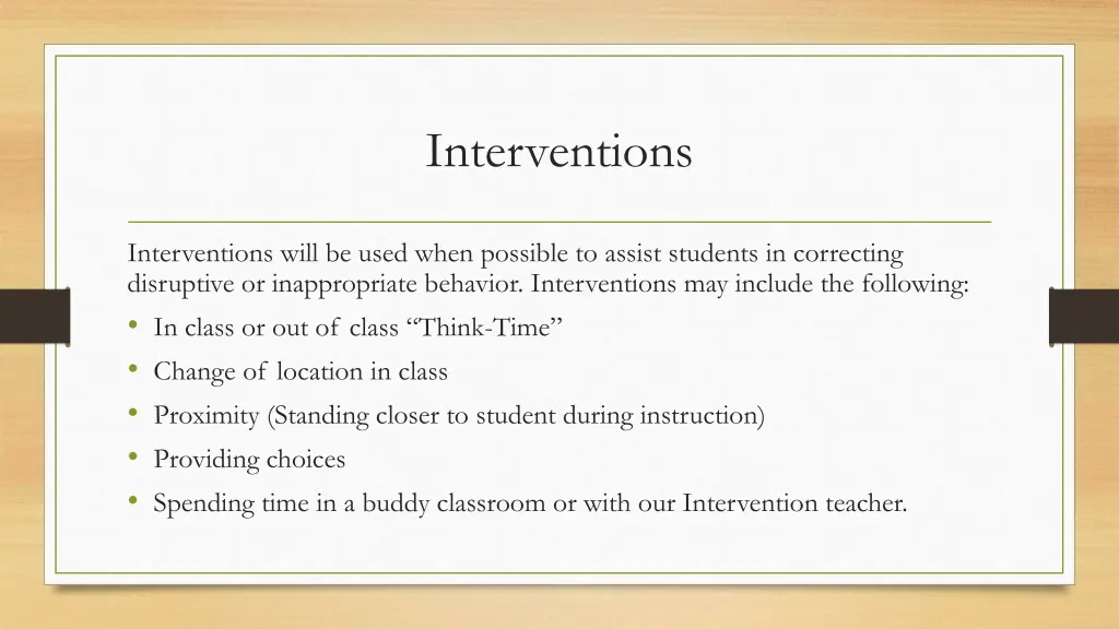 interventions