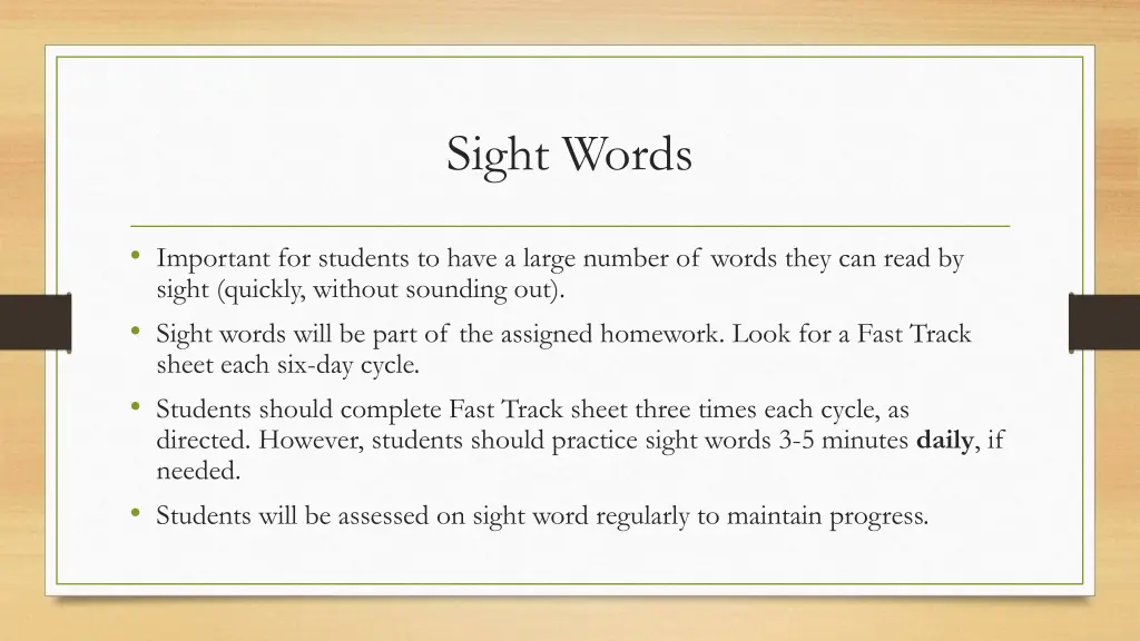 sight words