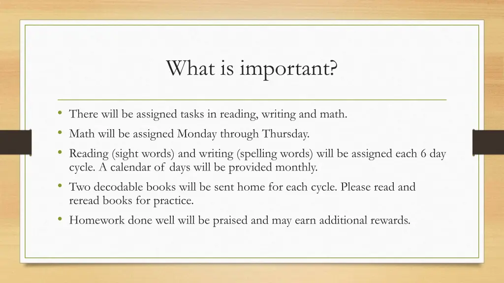 what is important