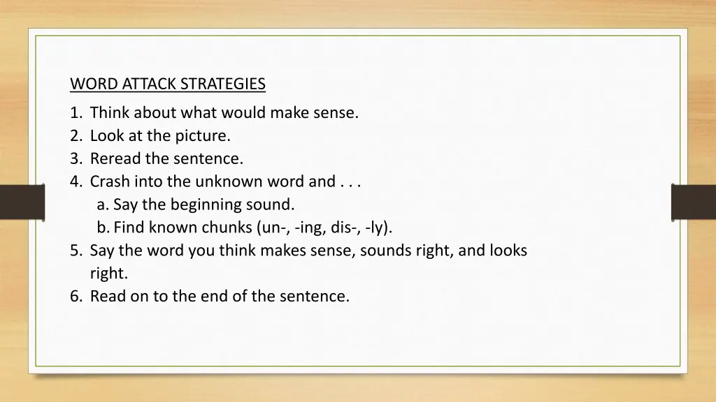 word attack strategies