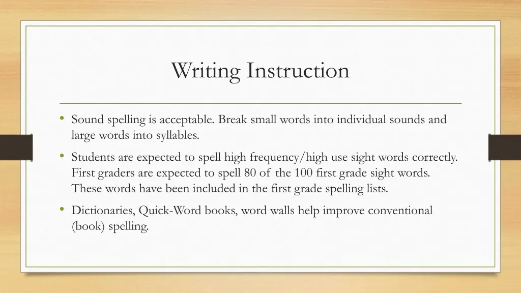 writing instruction