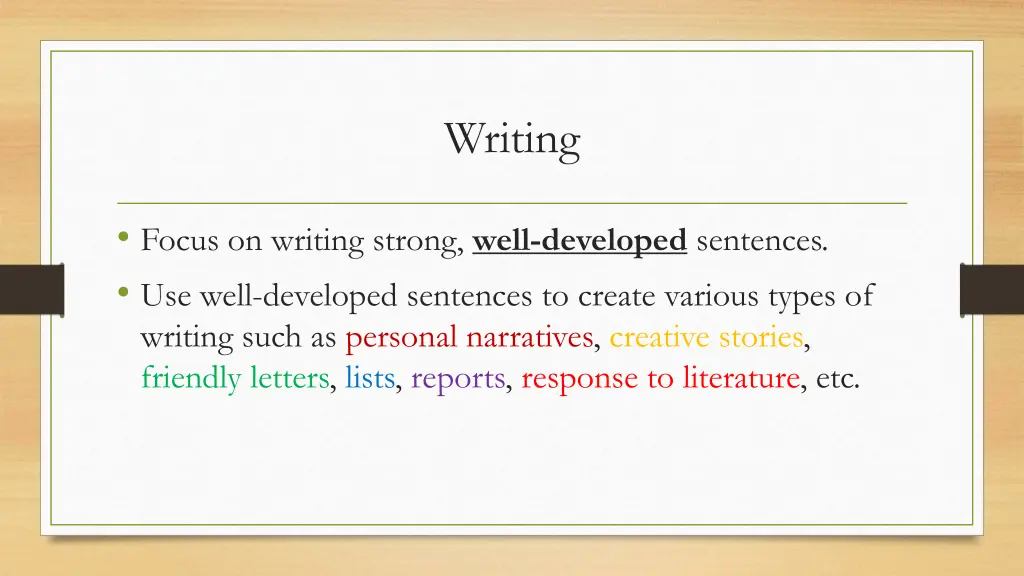 writing