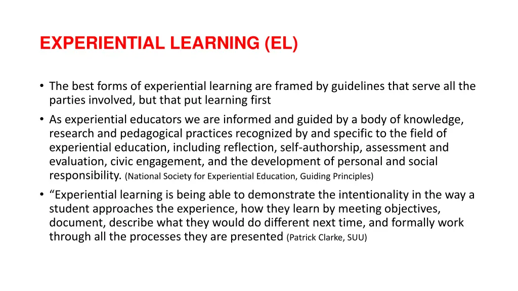 experiential learning el