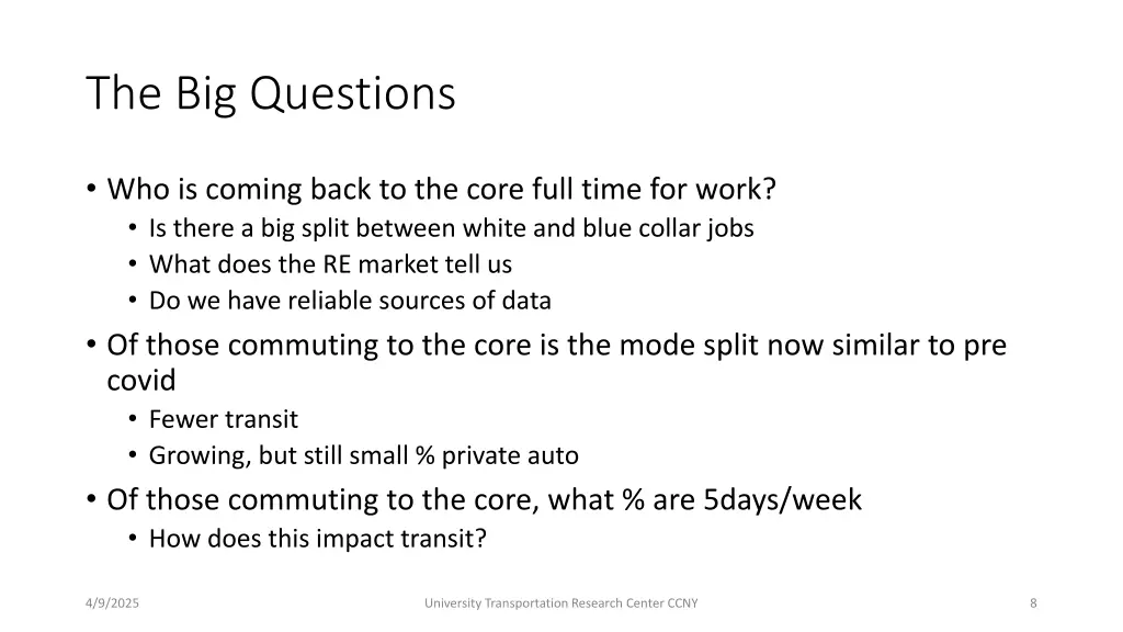 the big questions