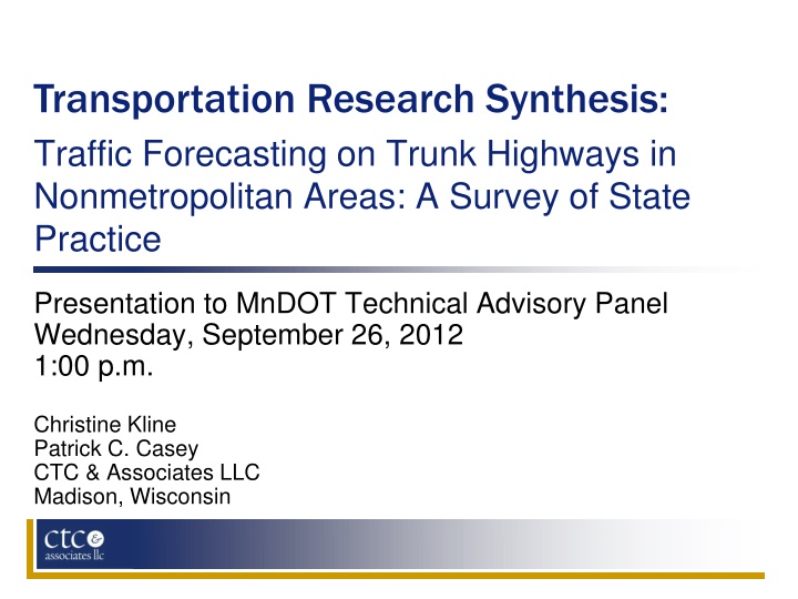 transportation research synthesis