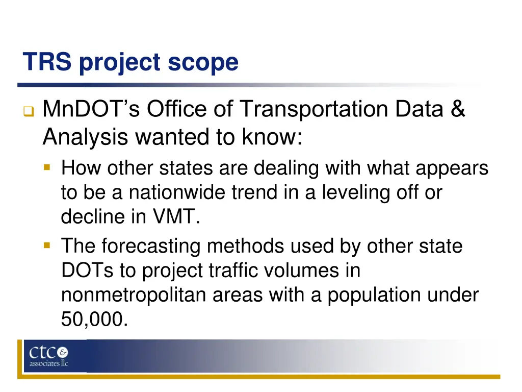 trs project scope