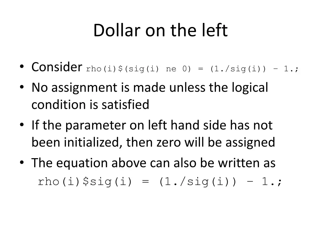 dollar on the left