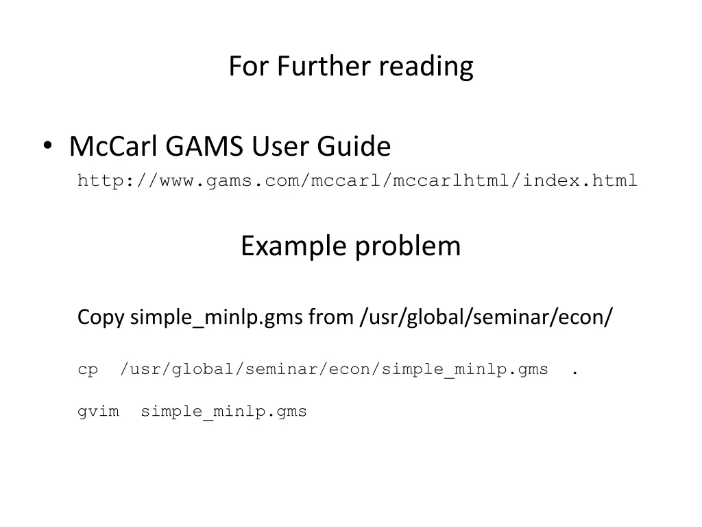 for further reading