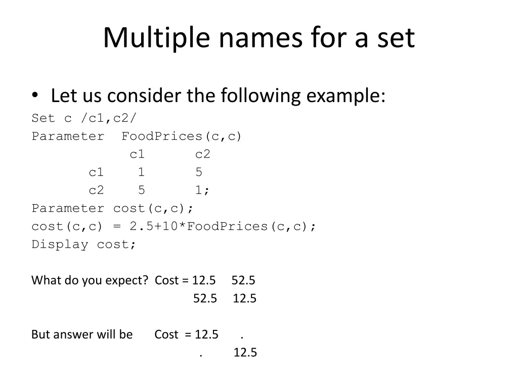 multiple names for a set
