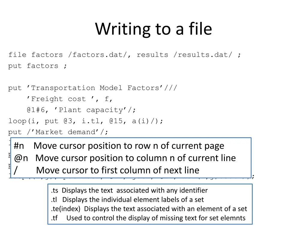 writing to a file