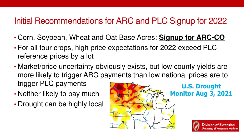 initial recommendations for arc and plc signup