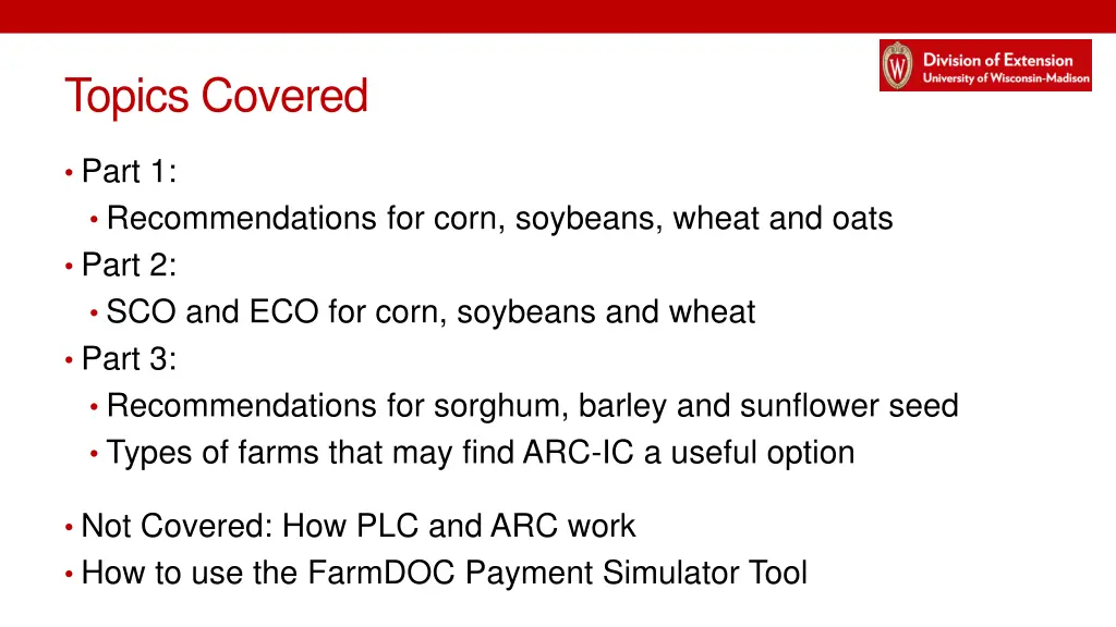 topics covered