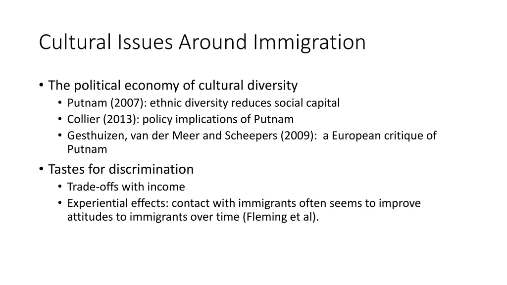 cultural issues around immigration