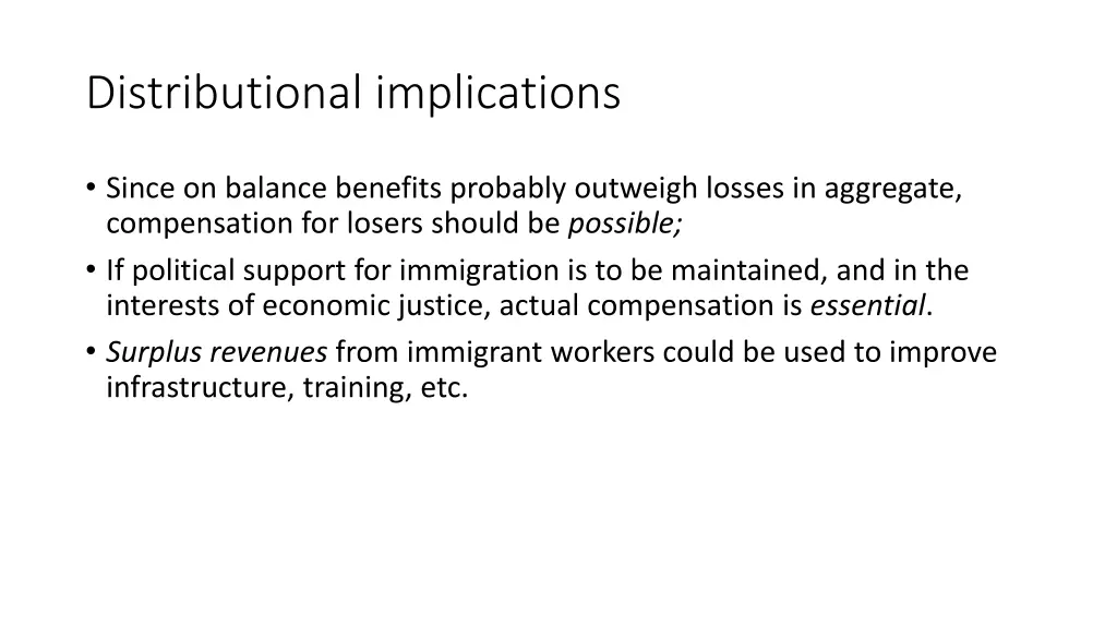 distributional implications