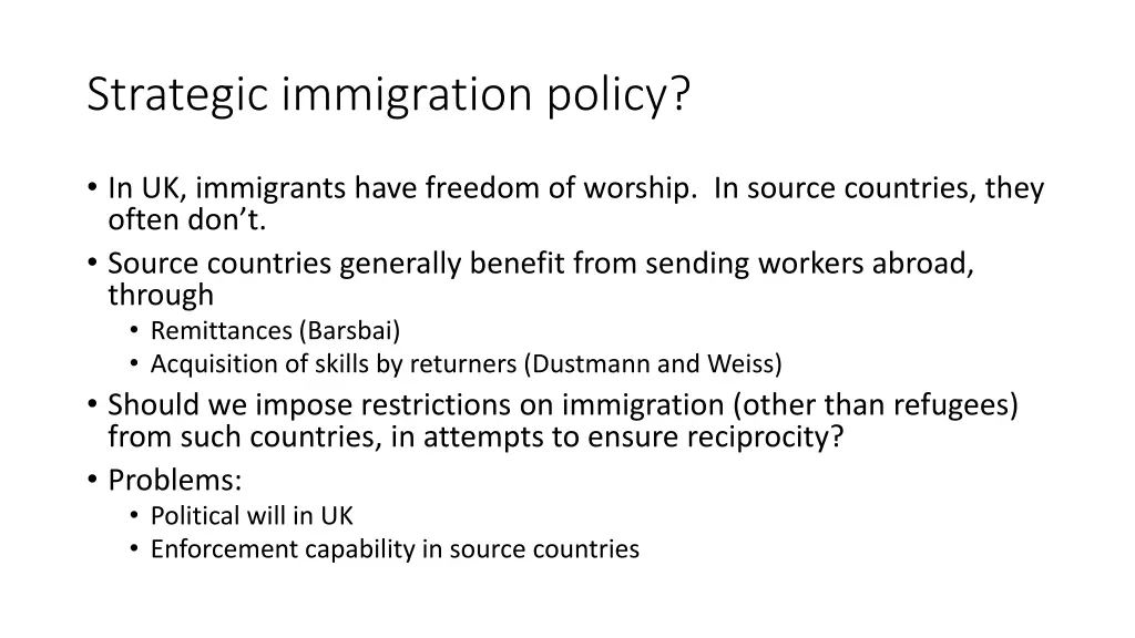strategic immigration policy