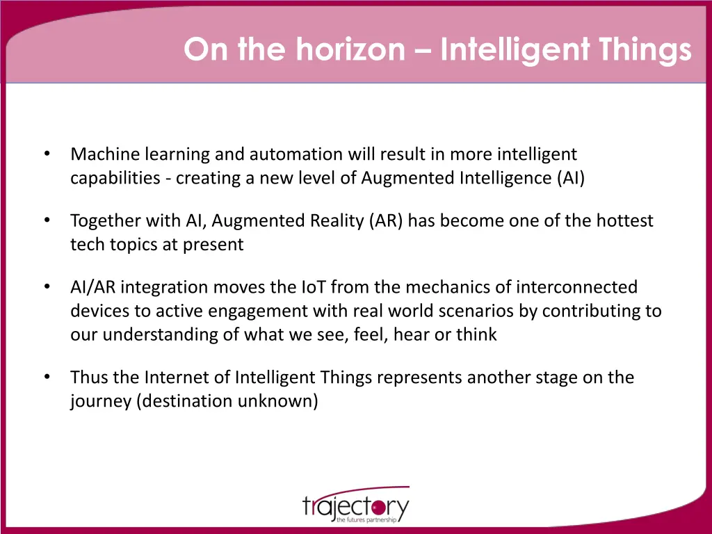 on the horizon intelligent things