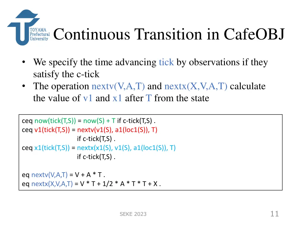 continuous transition in cafeobj