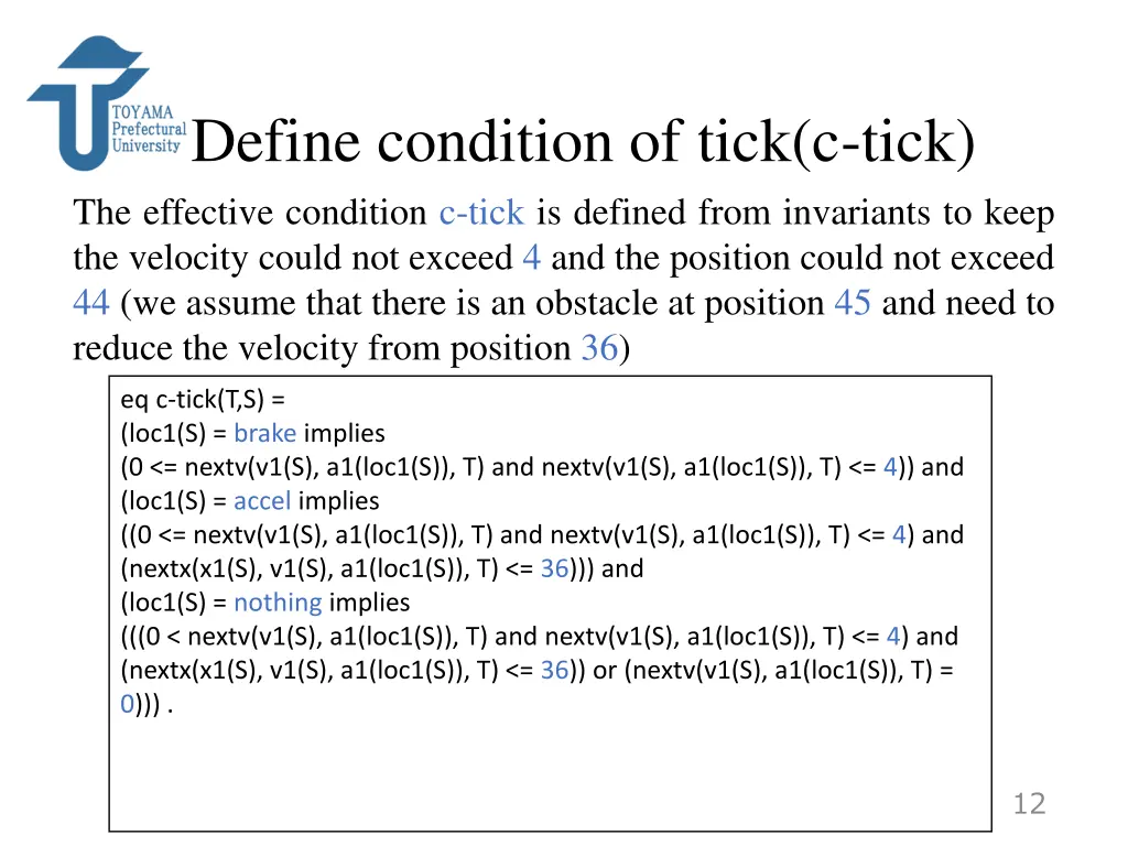 define condition of tick c tick