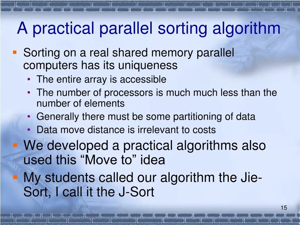 a practical parallel sorting algorithm