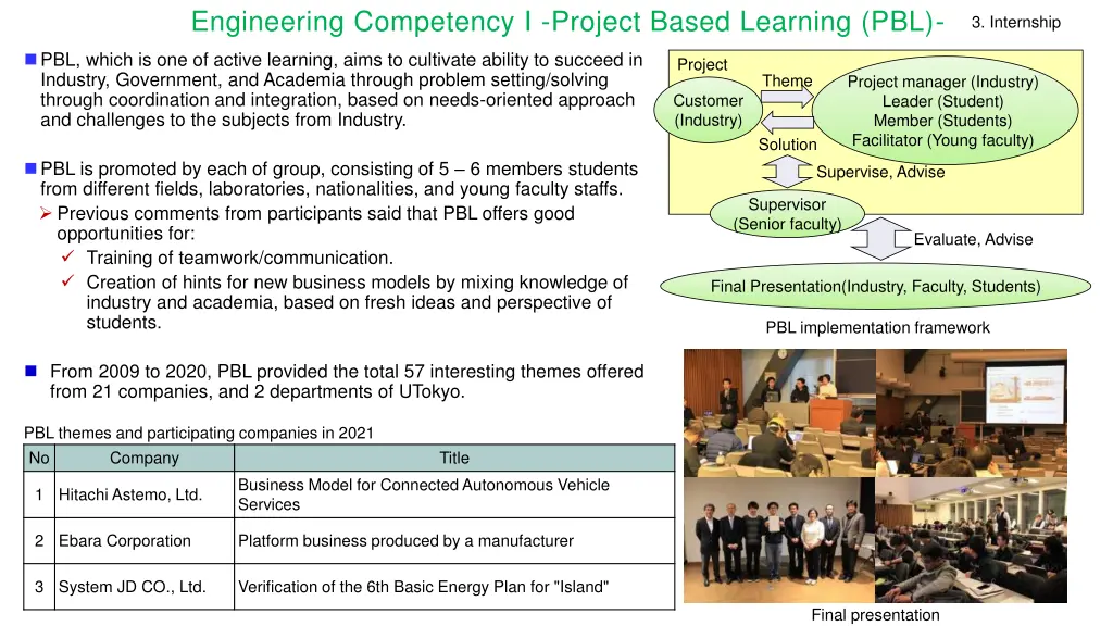 engineering competency i project based learning