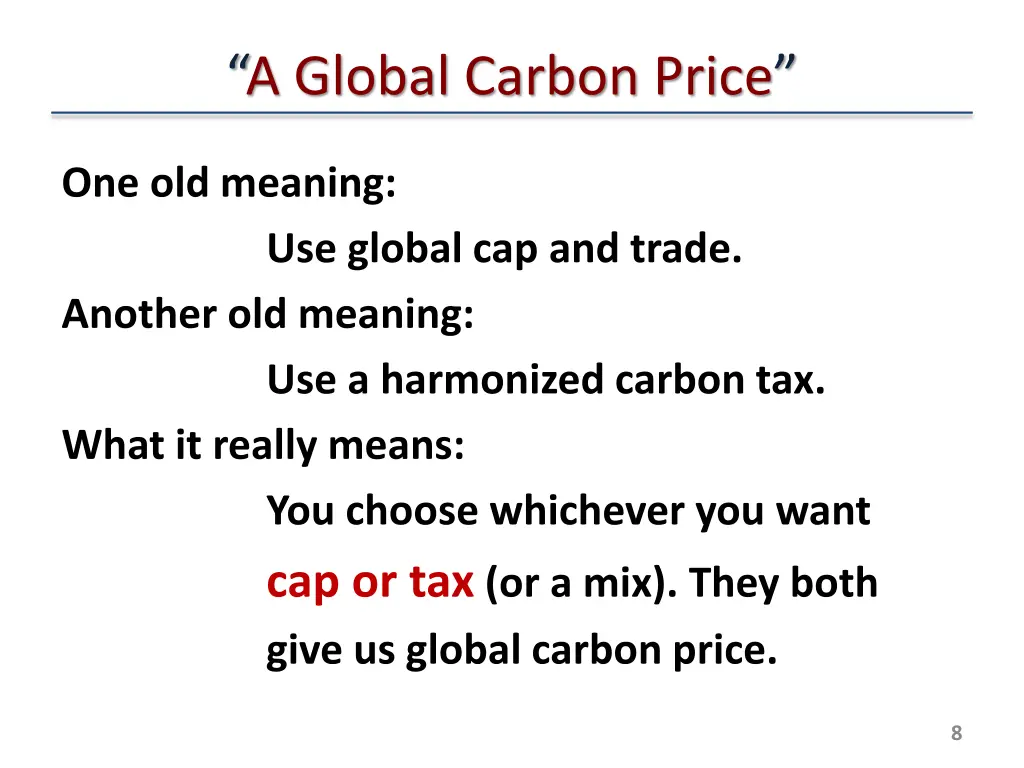 a global carbon price