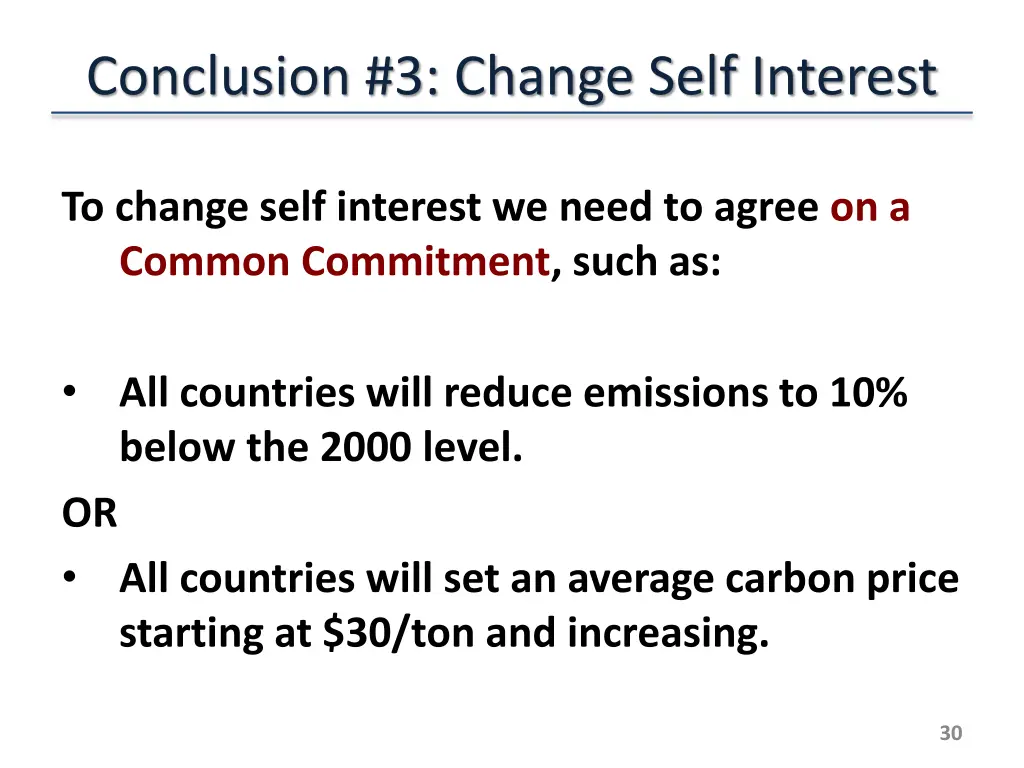 conclusion 3 change self interest