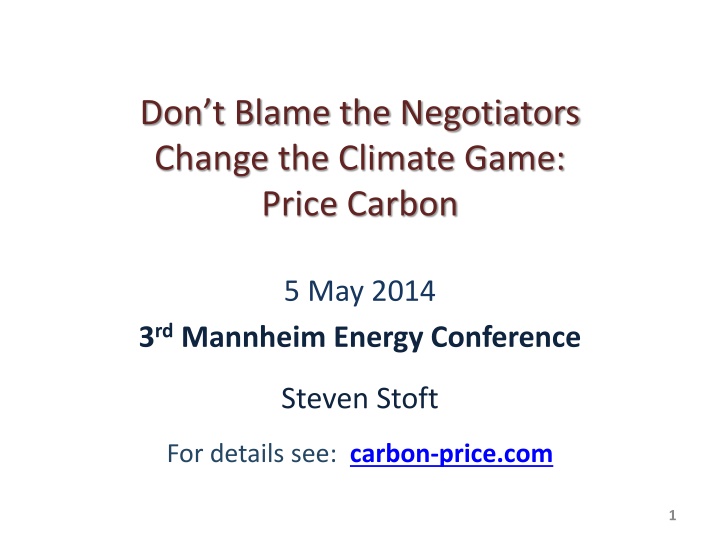 don t blame the negotiators change the climate