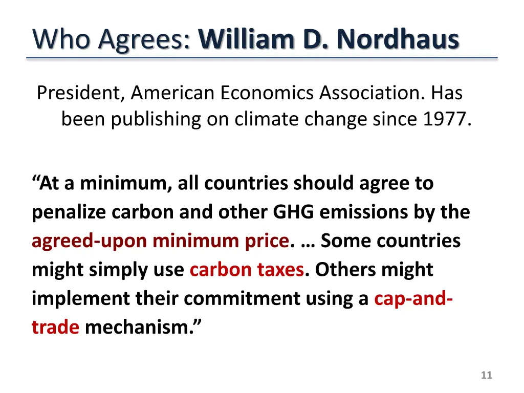 who agrees william d nordhaus