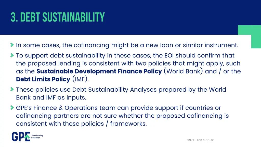 in some cases the cofinancing might be a new loan
