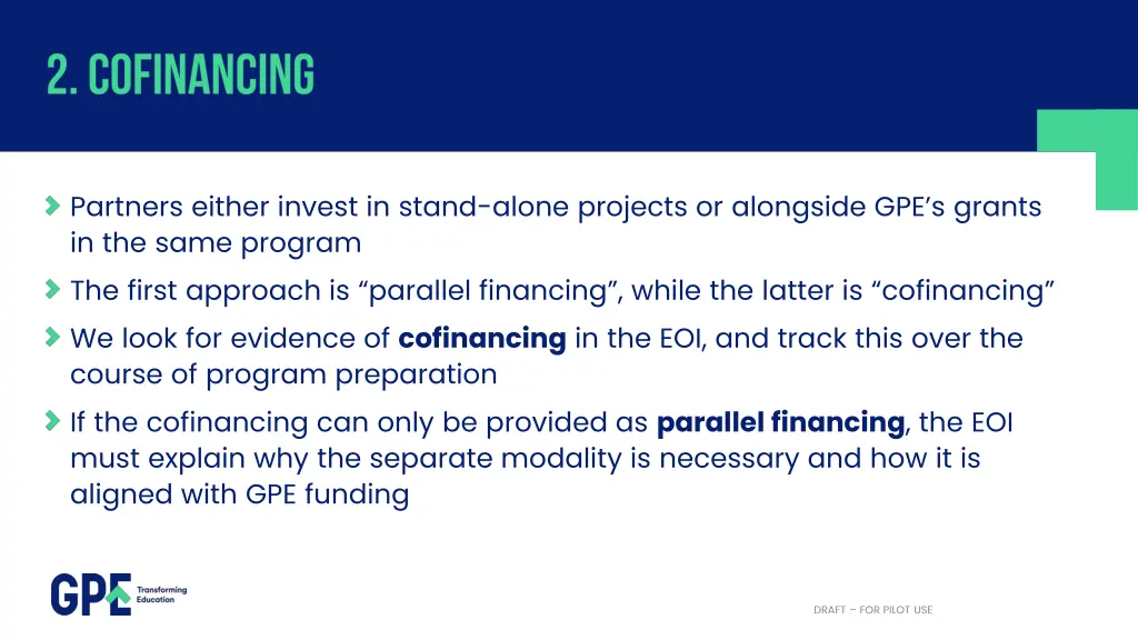 partners either invest in stand alone projects