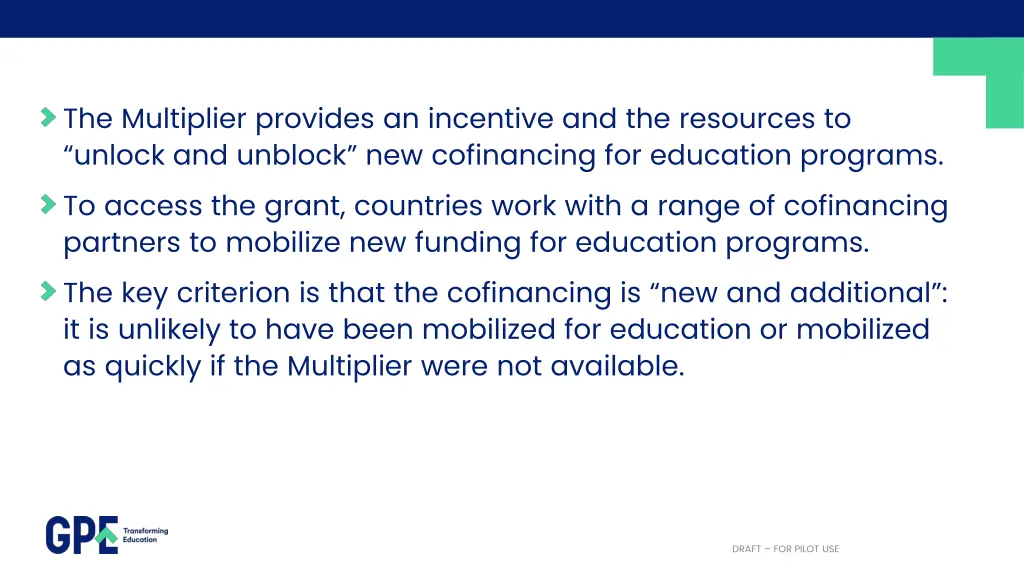 the multiplier provides an incentive