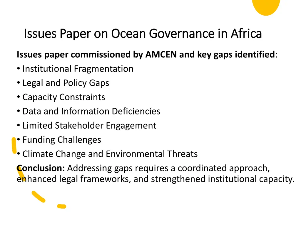 issues paper on ocean governance in africa issues