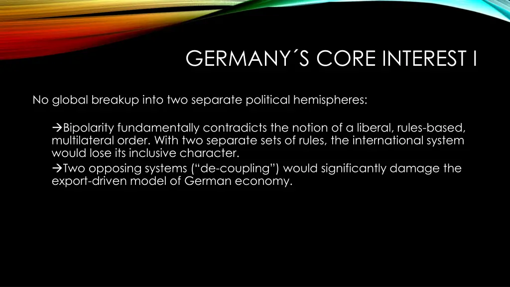 germany s core interest i