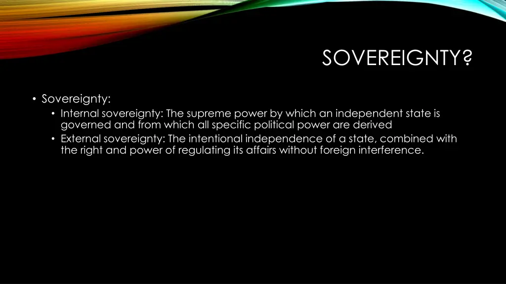 sovereignty