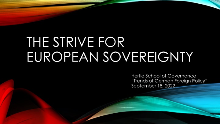 the strive for european sovereignty